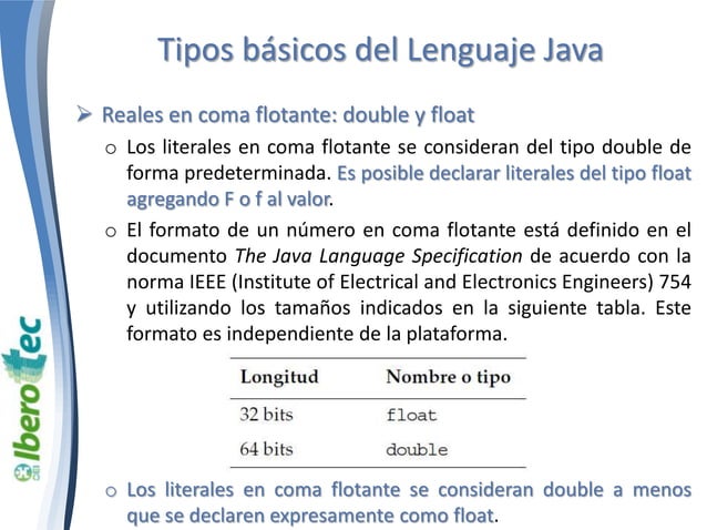 Identificadores palabras clave y tipos Java
