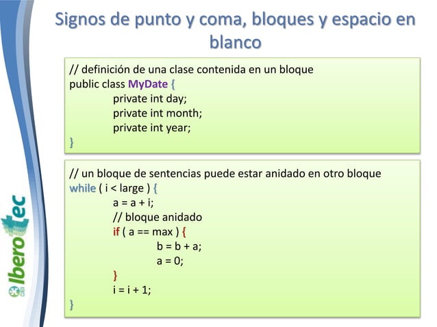 Identificadores palabras clave y tipos Java