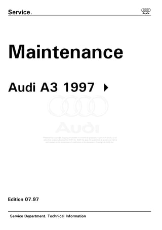 A3 1997 AUDI maintenance