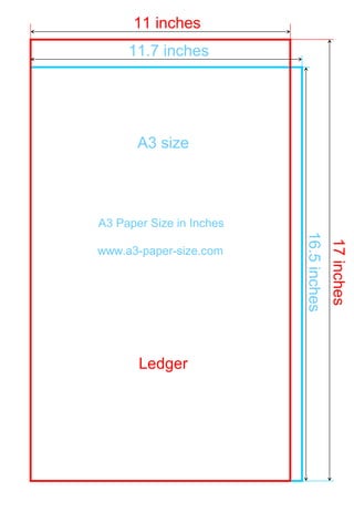 11 inches
     11.7 inches




       A3 size




A3 Paper Size in Inches




                          16.5 inches
                                        17 inches
www.a3-paper-size.com




       Ledger
 
