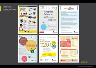 deepak.m.mahavar@gmail.com | mob: 6354938456 | Graphic Design Portfolio | Page No. 8
“One must be the change
that one wants to see in the world”.
– Mahatma Gandhi
Mahatma Gandhiji used scraps
of papers to write brief notes and
reused reversed envelopes for sending letters.
With the thought of appropriate-scale technology
designed for local production and consumption using
local resources, VASCSC is announcing two days Kabad se
Jugad - Innovative workshop on the theme of
‘Reuse and Recycle E-waste’.
This workshop not only harnesses the creative potential of young
innovative minds but also independent thinking, problem solving ability and nurturing creativity.
Participants will learn more by doing things practically using e-waste from their home, society,
school, etc.
Note:
• Bring along e-waste and your Ideas to make
static/working model
• Competition winners will get prizes
• All students will get a certificate
Vikram A Sarabhai
Community Science Centre
Celebrating
150th
Birth Anniversary
of Mahatma Gandhi
(2nd
Oct 2018 – 2nd
Oct 2019)
Kabad se Jugad – Innovative Workshop
Theme – Reuse and recycle
Electronic waste (E-waste)
30 - 31 October 2018
Participant – Standard 6th
to 8th
Reg. Fees - Rs. 200/- per participant
Timings – 2 pm to 5 pm
Limited seats. Hurry up!
Contact on: 78744 50035
Participant – Standard 6th
to 8th
Reg. Fees - Rs. 200/- per participant
Timings – 2 pm to 5 pm
Limited seats. Hurry up!
Contact on: 78744 50035
Designed Posters
for Vikram A. Sarabhai
Community Science Centre,
Ahmedabad.
Software used:
Indesign, Photoshop
and Corel Draw
 