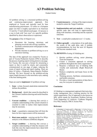 A3 problem solving | PDF