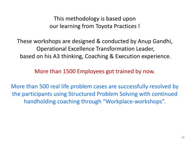 A3 problem solving technique by Mr. Anup Gandhi | PPT