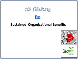 1
For
Sustained Organizational Benefits
 