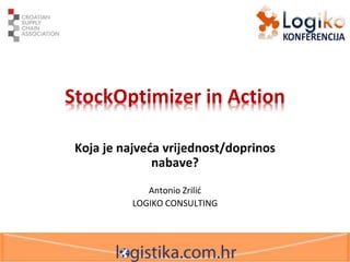 StockOptimizer in Action
Koja je najveća vrijednost/doprinos
nabave?
Antonio Zrilić
LOGIKO CONSULTING
 