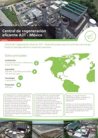 Central de cogeneración eficiente A3T - México