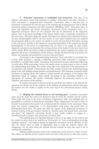 Features of Classroom Formative Assessment | PDF