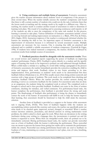 Features of Classroom Formative Assessment | PDF