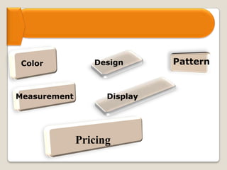 Color Design
Measurement Display
Pattern
Pricing
 