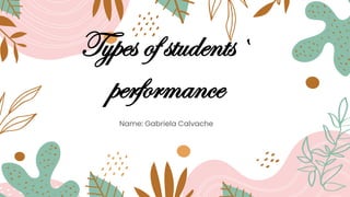 Types of students`
performance
Name: Gabriela Calvache
 