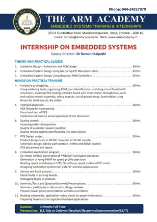 Embedded Systems Internship Program 