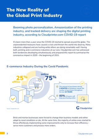 Cloudprinter.com
3
The New Reality of
the Global Print Industry
Booming photo personalization, Amazonization of the printi...
