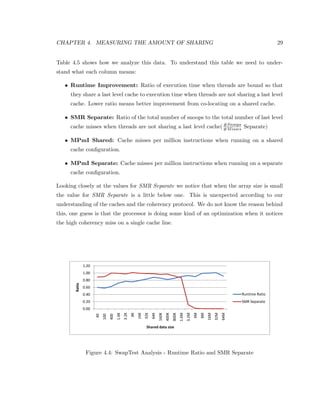 gure 3.2). 
In the later designs a L3 cache was introduced and added to the same bus. In some 
quad core designs, two cores would share the same L2 cache, and all the cores would share 
the L3 cache. The limitation of this design was the memory bus for accessing the L2 cache 
and the memory controller. When the trac goes up, the performance of the bus limits the 
performance of the CPUs. 
By introducing the Nehalem architecture, Intel redesigned its CPUs and introduced 
private L2 caches for cores and a uni 