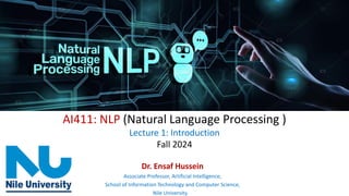 A411 NLP Lect 1 natural language processing | PDF
