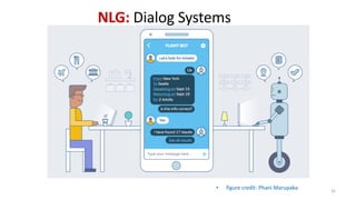 • figure credit: Phani Marupaka 32
NLG: Dialog Systems
 