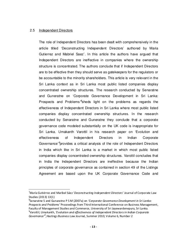 Uk corporate governance dissertation