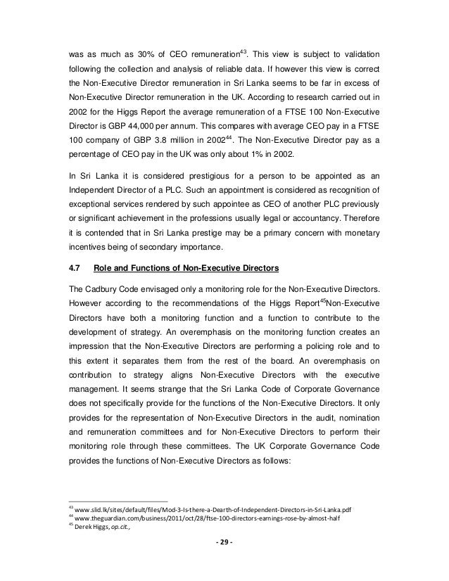 Dissertation directors remuneration disclosure