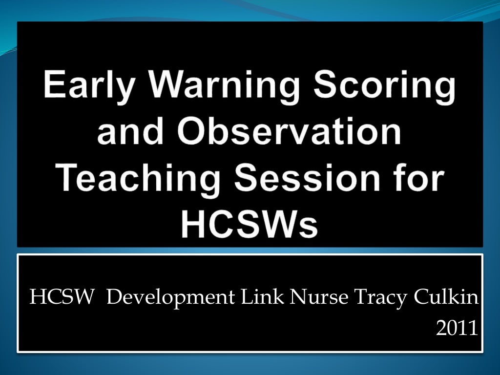 Early Warning Scoring System And Observation Teaching Session