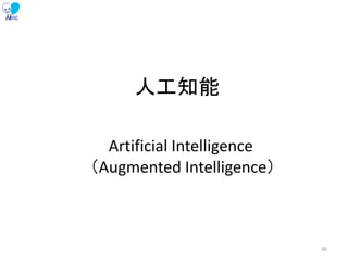 人工知能
Artificial Intelligence
（Augmented Intelligence）
36
 