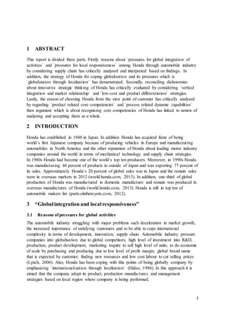 Global Corporate Strategy HONDA