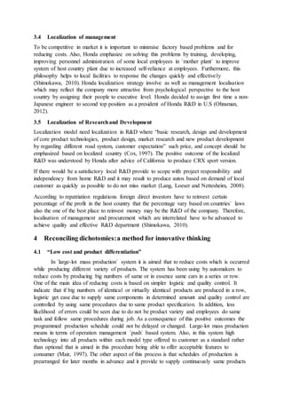 Global Corporate Strategy HONDA