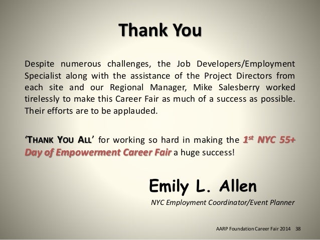 career fair thank you