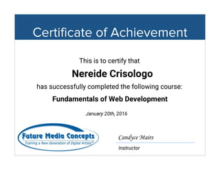 FMC Concept Certificate