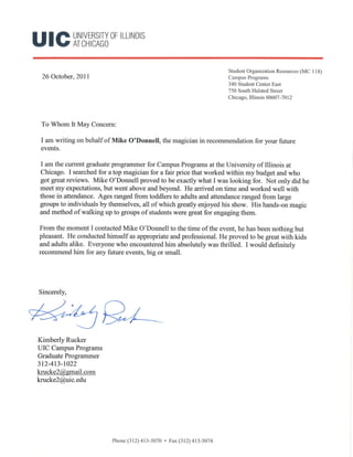 Letter of Recommendation Mike O'Donnell
