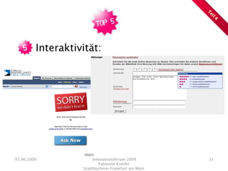 Präsentation Innovationsforum 2009