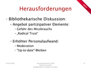 Präsentation Innovationsforum 2009