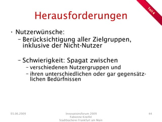 Präsentation Innovationsforum 2009