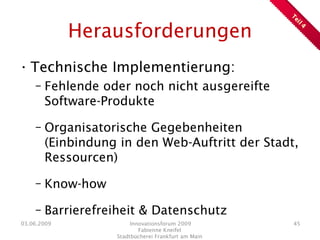 Präsentation Innovationsforum 2009