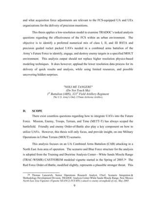 Usaf Rsta Annex UAV in the Army of the future operations | PDF