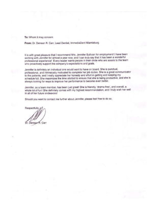 dr carr referrence letter