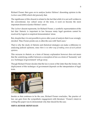 Posner Paper Richard Posner on Law and Literature | DOCX
