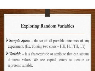 RANDOM VARIABLES AND PROBABILITY DISTRIBUTION