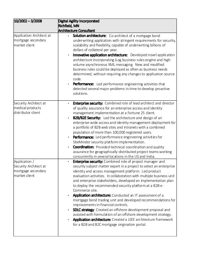 security architect resume