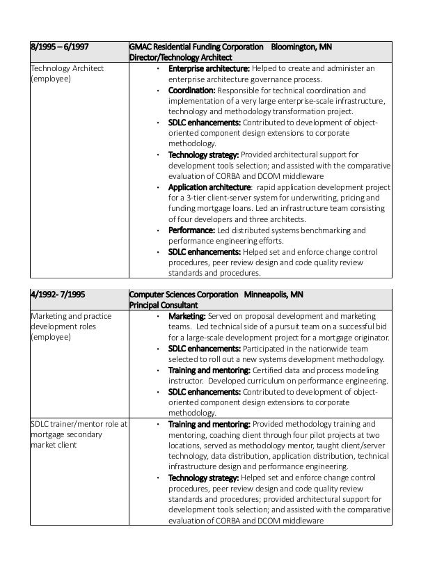 enterprise architecture resumes