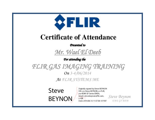course attendance certificate template flir certificate of attendance gas imaging course attendance certificate template flir certificate of attendance gas imaging