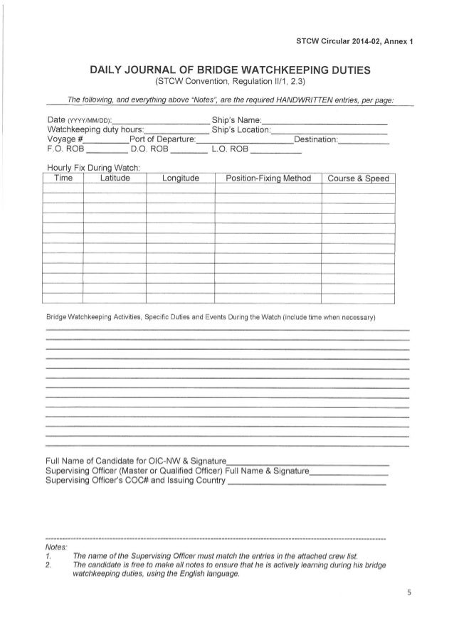 stcw cir no 02 s2014 marina daily journal format