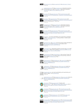 @VagabondScribe @bestcapetownSA @swellendam1 #swell…
4 days ago
swelendamaxicab: RT @bestcapetownSA: Adrenaline boosting
morning @sgaf no need for #coffee ! Ideal Family getaway
#swellenblog @AfricanInsp @Raising_Men htt…
4 days ago
karookat: RT @VagabondScribe: The #swellendamsels and
#swellentlemen of #swellenblog! instagram.com/p/osSbwqOhlf/
4 days ago
karookat: "@VagabondScribe: The #swellendamsels and
#swellentlemen of #swellenblog! instagram.com/p/osSbwqOhlf/"
such fun following you. Thank you!
4 days ago
deshaakonsen: RT @bestcapetownSA: Adrenaline boosting
morning @sgaf no need for #coffee ! Ideal Family getaway
#swellenblog @AfricanInsp @Raising_Men htt…
4 days ago
karookat: RT @VagabondScribe: The #swellendamsels and
#swellentlemen of #swellenblog! instagram.com/p/osSbwqOhlf/
@curious_luke @ishotimagesZA @pacuraru @…
4 days ago
karookat: " Just went paintballing and quad biking (all before
coffee)!! Lolz #swellenblog " so long as feet on mother earth
@VagabondScribe
4 days ago
deshaakonsen: @pacuraru practices moving target paintball on
@curious_luke & @ishotimagesza at The Berry Farm
#swellenblog http://t.co/drkHUkLvds
4 days ago
bestcapetownSA: Adrenaline boosting morning @sgaf no need
for #coffee ! Ideal Family getaway #swellenblog @AfricanInsp
@Raising_Men http://t.co/50g7jz69xJ
4 days ago
schooneoordt: RT @GoToSouthAfrica: How exciting! Enjoy! RT
@bestcapetownSA: En route to @sgaf for zip lining, tractor &
paint balling! #swellenblog http:…
4 days ago
ishotimagesza: RT @deshaakonsen: @curious_luke solves his
@ishotimagesza mo-envy at @ImpangeleBB #swellenblog
http://t.co/9BPQWQcwYs
4 days ago
swellendam1: RT @deshaakonsen: @curious_luke solves his
@ishotimagesza mo-envy at @ImpangeleBB #swellenblog
http://t.co/9BPQWQcwYs
4 days ago
VagabondScribe: Just went paintballing and quad biking (all
before coffee)!! Lolz #swellenblog
4 days ago
swelendamaxicab: RT @deshaakonsen: @curious_luke solves his
@ishotimagesza mo-envy at @ImpangeleBB #swellenblog
http://t.co/9BPQWQcwYs
4 days ago
thetripfox: RT @bestcapetownSA: English gents
@swellendam1... Not! @ishotimagesza @curious_luke shot! ;)
@CountryLiving @CountryMusic #swellenblog htt…
4 days ago
thetripfox: RT @VagabondScribe: The #swellendamsels and
#swellentlemen of #swellenblog! instagram.com/p/osSbwqOhlf/
@curious_luke @ishotimagesZA @pacuraru @…
4 days ago
thetripfox: RT @deshaakonsen: Is it a bird?? @curious_luke
@ishotimagesza #swellenblog http://t.co/SxzGctkOfb
4 days ago
GorgeousBlog: RT @VagabondScribe: The #swellendamsels and
#swellentlemen of #swellenblog! instagram.com/p/osSbwqOhlf/
@curious_luke @ishotimagesZA @pacuraru @…
4 days ago
 