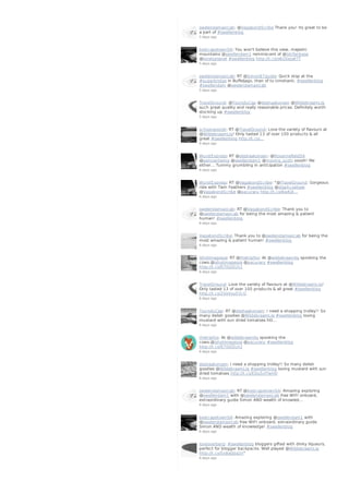 swelendamaxicab: @VagabondScribe Thank you! Its great to be
a part of #swellenblog
5 days ago
bestcapetownSA: You won't believe this view, majestic
mountains @swellendam1 reminiscent of @lotrfanbase
@lonelyplanet #swellenblog http://t.co/o6GSezatTT
5 days ago
swelendamaxicab: RT @Simon87guide: Quick stop at the
#sugarbridge in Buffeljags, then of to Umshanti. #swellenblog
#swellendam @swelendamaxicab
5 days ago
TravelGround: @ToursduCap @deshaakonsen @WildebraamLiq
such great quality and really reasonable prices. Definitely worth
stocking up #swellenblog
5 days ago
schooneoordt: RT @TravelGround: Love the variety of flavours at
@WildebraamLiq! Only tasted 13 of over 100 products & all
great #swellenblog http://t.co/…
6 days ago
WurstExpress: RT @deshaakonsen: @RoxanneReidSA
@pennantwing @swellendam1 @moving_sushi ooooh! Me
either... Tummy grumbling in anticipation #swellenblog
6 days ago
WurstExpress: RT @VagabondScribe: "@TravelGround: Gorgeous
ride with Twin Feathers #swellenblog @stephcoetsee
@VagabondScribe @pacuraru http://t.co/6wKj4…
6 days ago
swelendamaxicab: RT @VagabondScribe: Thank you to
@swelendamaxicab for being the most amazing & patient
human! #swellenblog
6 days ago
VagabondScribe: Thank you to @swelendamaxicab for being the
most amazing & patient human! #swellenblog
6 days ago
ishotimagesza: RT @thetripfox: At @wildebraamliq spooking the
cows.@ishotimagesza @pacuraru #swellenblog
http://t.co/fJ70jG5Lh2
6 days ago
TravelGround: Love the variety of flavours at @WildebraamLiq!
Only tasted 13 of over 100 products & all great #swellenblog
http://t.co/2VxVxu03cG
6 days ago
ToursduCap: RT @deshaakonsen: I need a shopping trolley!! So
many delish goodies @WildebraamLiq #swellenblog loving
mustard with sun dried tomatoes htt…
6 days ago
thetripfox: At @wildebraamliq spooking the
cows.@ishotimagesza @pacuraru #swellenblog
http://t.co/fJ70jG5Lh2
6 days ago
deshaakonsen: I need a shopping trolley!! So many delish
goodies @WildebraamLiq #swellenblog loving mustard with sun
dried tomatoes http://t.co/EDuSvlYwHD
6 days ago
swelendamaxicab: RT @bestcapetownSA: Amazing exploring
@swellendam1 with @swelendamaxicab free WIFI onboard,
extraordinary guide Simon AND wealth of knowled…
6 days ago
bestcapetownSA: Amazing exploring @swellendam1 with
@swelendamaxicab free WIFI onboard, extraordinary guide
Simon AND wealth of knowledge! #swellenblog
6 days ago
loveoverberg: #swellenblog bloggers gifted with dinky liqueurs,
perfect for blogger backpacks. Well played @WildebraamLiq
http://t.co/Sx8aQJJa2n"
6 days ago
 