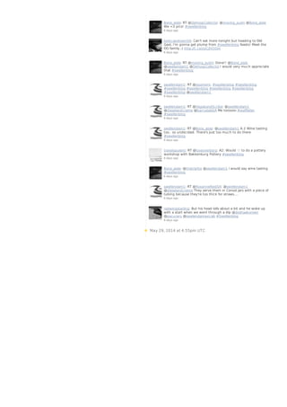 May 29, 2014 at 4:55pm UTC
Bone_aisle: RT @DeHoopCollectio: @moving_sushi @Bone_aisle
We <3 pics! #swellenblog
6 days ago
bestcapetownSA: Can't eat more tonight but heading to Old
Gaol, I'm gonna get plump from #swellenblog feasts! Meet the
OG family ;) http://t.co/zyJCjht5Dm
6 days ago
Bone_aisle: RT @moving_sushi: Done!! @Bone_aisle
@swellendam1 @DeHoopCollectio I would very much appreciate
that #swellenblog
6 days ago
swellendam1: RT @sisoment: #swellenblog #swellenblog
#swellenblog #swellenblog #swellenblog #swellenblog
#swellenblog @swellendam1
6 days ago
swellendam1: RT @VagabondScribe: @swellendam1
@dieselandcreme @barrydaleSA Me toooooo #wafflefan
#swellenblog
6 days ago
swellendam1: RT @Bone_aisle: @swellendam1 A.2 Wine tasting
too.. so undecided. There's just too much to do there
#swellenblog
6 days ago
travelopulent: RT @loveoverberg: A2: Would ♡ to do a pottery
workshop with Bakkenburg Pottery #swellenblog
6 days ago
Bone_aisle: @thetripfox @swellendam1 i would say wine tasting
#swellenblog
6 days ago
swellendam1: RT @RoxanneReidSA: @swellendam1
@dieselandcreme They serve them in Consol jars with a piece of
tubing because they're too thick for straws.…
6 days ago
redwingstarling: But his head lolls about a bit and he woke up
with a start when we went through a dip @deshaakonsen
@pacuraru @swelendamaxicab #Swellenblog
6 days ago
 