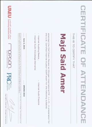 CIA Attendance Certificate 