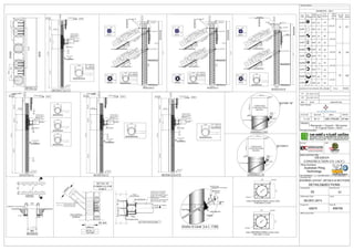 SECTION X-X
800
STIRRUPS T10 @ 250 mm
4 T 10
200200 840
X
GUIDE WALL
200200840
∅840
X
RETAININGSIDE
EXCAVATIONSIDE
(-4.00 m ) ANCHOR(A) LEVEL
-23.0m PILE TOE
CAPPING BEAM
CAPPING BEAM
(+ 0.25 m )
23.25m
800∅
G1
800∅
75 75
19T32 MAIN STEEL
T10 @150 SPIRALS
CROSS SECTION G1
RetainingWall
19T 32
5cm
3.85m
Capacity
Spacing (m
)
Number
Elongation
of Strands
(mm)
Anchor
(Kn)
A
1.80
4Table Anchors Details
BOND LENGTH
FREE LENGTH
BL = 5.00m
FL =11.50 m
Anchor-"A" 4 Strand(7 steel wire 15.24 mm)
Grad 270 -Low Relax(ASTM A416)
288.68
29.27
30
(-7.90 m ) ANCHOR(B) LEVEL
Capacity
Spacing (m
)
Number
Elongation
of Strands
(mm)
Anchor
(Kn)
B
1.20
8Table Anchors Details
BOND LENGTH
FREE LENGTH
BL = 8.00m
FL =8.00m
35
Anchor-"B"
8 Strand(7 steel wire 15.24 mm)
Grad 270 -Low Relax(ASTM A416)
1053
25.43
SECTION G-G&G' -G'
MAX. EXCAVATION LVL -14.85 m
TOP OF STEEL
-0.75m
800∅
75 75
20 T 25 MAIN STEEL
T10 @150 SPIRALS
CROSS SECTION D1
SECTION D-D & D'-D'
D1
RETAININGSIDE
EXCAVATIONSIDE
(-4.00 m ) ANCHOR LEVEL(A)
- 20.00 m TOE LEVEL
(0.00 ) GATE LEVEL
CAPPING BEAM
CAPPING BEAM
MAX. EXCAVATION LVL -13.70 m
(-7.90 m ) ANCHOR (D) LEVEL
Capacity
Spacing (m
)
Number
Elongation
of Strands
(mm)
Anchor
(Kn)
D
1.20
6Table Anchors Details
BOND LENGTH
FREE LENGTH
BL 7.00=m
FL 9.0=m
Anchor-"D" 6 Strand(7 steel wire 15.24 mm)
Grad 270 -Low Relax(ASTM A416)
(- 1.70 m )
18.30m
800∅
35
865
27.97
FULL LENGTH
20T25
1.00m
Capacity
Spacing (m
)
Number
Elongation
of Strands
(mm)
Anchor
(Kn)
A
1.80
4Table Anchors Details
BOND LENGTH
FREE LENGTH
BL 5.00 =m
FL 11.50=m
Anchor-"A" 4 Strand(7 steel wire 15.24 mm)
Grad 270 -Low Relax(ASTM A416)
288.68
29.27
30
5cm
RetainingWall
SEC..1
SEC..1
PVC Spacer
Pvc Grouting Pipe
7 wir strands
SECTION (1-1)
Grouting Body(D=140mm)
(Fcu=20N/mm²)
SEC..2
SEC.2
PVC SpacerPvc Grouting Pipe
7 wir strands
Grouting Body(D=140mm)
(Fcu=20N/mm²)
SECTION (2-2)
SEC..3
SEC.3
SECTION (3-3)
PVC SpacerPvc Grouting Pipe
7 wir strands
Grouting Body(D=140mm)
(Fcu=20N/mm²)
LEVEL- 0.00m
CAPPING BEAM
-1.70 m
800∅
SECTION A-A&A'-A'
1.00m
+
TOE LEVEL
-23.00 m
EXCAVATION
LEVEL
-14.85 m
21.30m
FULL LENGTH
27T 32
INSIDEOUTSIDE
5cm
800∅
75 75
27 T 32 MAIN STEEL
T10 @150 SPIRALS
CROSS SECTION A1
RetainingWall
SECTION-K"(WAILER BEAM )
10@150
A1
SECTION"6"
Lock Nut
20
Steel plate 18mm
Steel wedge plate
Strands
channel for wailr
2-[260X90X35) or Equivalent
CAPPING BEAM
AS-PER STRUCTURAL
DRAWING
1000mm
800mm
CAPPING BEAM (l.e.v: -1.70)
-1.70 m
-2.70 m
SECANT PILE
SECTION 6"
-4.00 m
30°
PVC Spacer
Pvc Grouting Pipe
7 wir strands
SECTION (1-1)
Grouting Body(D=140mm)
(Fcu=20N/mm²)
SEC..1
SEC..1
Lock Nut
20
Steel plate 18mm
Steel wedge plate
35
Strands
channel for wailr
2-[260X90X35) or Equivalent
Anchor in Level (l.e.v: -7.90)
-7.90 m
Secant Pile
MAINSECANTPILE
SECONDARYSECANT
PILE
60cm
120cm
INSIDE
OUTSIDE
DETAIL (L)
20cm
6.0m
LEVEL- 0.00m
CAPPING BEAM
-1.70 m
800∅
SECTION (N-N)&(N'-N')
1.00m
+
TOE LEVEL
-21.00 m
EXCAVATION
LEVEL
-13.70 m
19.30m
N1
FULL LENGTH
17T 32
INSIDEOUTSIDE
800∅
75 75
17 T 32 MAIN STEEL
T10 @150 SPIRALS
CROSS SECTION N1
SECTION-K"
RetainingWall
10@15010@15010@120
3.0m
N2
800∅
75 75
17 T 32 MAIN STEEL
T10 @120 SPIRALS
CROSS SECTION N2
N3
800∅
75 75
17 T 32 MAIN STEEL
T10 @150 SPIRALS
CROSS SECTION N3
5cm
PLOTLIMIT
PLOTLIMIT
PLOTLIMIT
SECTION-K"
3.0m
PLOTLIMIT
10@15010@120
CAPPING BEAM
800∅
SECTION T-T & T'-T'
3.85m
TOE LEVEL
-25.0m
EXCAVATION
LEVEL
-14.85 m
25.25m
A1
16T 40
INSIDEOUTSIDE
5cm
800∅
75 75
16 T 40 MAIN STEEL
T10 @150 SPIRALS
CROSS SECTION A1
RetainingWall
10@150
PLOTLIMIT
SECTION-K"
3.0m
10@15010@120
Fcu = 60N/mm
Fy = 460N/mm
2
2
+0.25m
TOP OF STEEL
-0.75m
-3.60 m
-3.60 m
Fcu = 60N/mm
Fy = 460N/mm
2
2
THICKENS AS-PER THE
PLAN Ø O.D. X 16MM
STEEL PIPE (HORZ. STRUT)
WITH 1.1 X 1.2 X 20MM
THK. PLATE
BOLTED TO WALER BEAM
SIZE OF WELDS = 20mm
LEVEL OF STRUT
-4.60m
SECTION "W"
Lock Nut
20
Steel plate 18mm
Steel wedge plate
Strands
channel for wailr
2-[260X90X35) or Equivalent
CAPPING BEAM
AS-PER STRUCTURAL
DRAWING
3850mm
800mm
CAPPING BEAM (l.e.v: +0.25m)
+0.25 m
-3.60 m
SECANT PILE
SECTION "W"
-4.00 m
30°
THICKENS AS-PER THE
PLAN Ø O.D. X 16MM
STEEL PIPE (HORZ. STRUT)
WITH 1.1 X 1.2 X 20MM
THK. PLATE
BOLTED TO WALER BEAM
SIZE OF WELDS = 20mm
LEVEL OF STRUT
-4.60m
RETAININGSIDE
EXCAVATIONSIDE
(-4.00 m ) ANCHOR(A) LEVEL
-25.0m PILE TOE
CAPPING BEAM
CAPPING BEAM
(+ 0.25 m )
25.25m
800∅
G1
800∅
75 75
19T32 MAIN STEEL
T10 @150 SPIRALS
CROSS SECTION G1
RetainingWall
19T 32
5cm
3.85m
Capacity
Spacing (m
)
Number
Elongation
of Strands
(mm)
Anchor
(Kn)
A
1.80
4Table Anchors Details
BOND LENGTH
FREE LENGTH
BL = 5.00m
FL =11.50 m
Anchor-"A" 4 Strand(7 steel wire 15.24 mm)
Grad 270 -Low Relax(ASTM A416)
288.68
29.27
30
(-7.90 m ) ANCHOR(B) LEVEL
Capacity
Spacing (m
)
Number
Elongation
of Strands
(mm)
Anchor
(Kn)
B
1.20
8Table Anchors Details
BOND LENGTH
FREE LENGTH
BL = 8.00m
FL =8.00m
35
Anchor-"B"
8 Strand(7 steel wire 15.24 mm)
Grad 270 -Low Relax(ASTM A416)
1053
25.43
SECTION P-P&P'' -P''
MAX. EXCAVATION LVL -14.85 m
TOP OF STEEL
-0.75m
SEC..1
SEC..1
PVC Spacer
Pvc Grouting Pipe
7 wir strands
SECTION (1-1)
Grouting Body(D=140mm)
(Fcu=20N/mm²)
SEC..2
SEC.2
PVC SpacerPvc Grouting Pipe
7 wir strands
Grouting Body(D=140mm)
(Fcu=20N/mm²)
SECTION (2-2)
PLOTLIMIT
Fcu = 60N/mm
Fy = 460N/mm
2
2
-3.60 m
SECTION "W"
CAPPING BEAM
800∅
SECTION Q-Q & Q''-Q''
3.85m TOE LEVEL
-23.0m
EXCAVATION
LEVEL
-14.85 m
23.25m
A1
16T 40
INSIDEOUTSIDE
5cm
800∅
75 75
16 T 40 MAIN STEEL
T10 @150 SPIRALS
CROSS SECTION A1
RetainingWall
10@150
PLOTLIMIT
SECTION-K"
3.0m
10@15010@120
+0.25m
TOP OF STEEL
-0.75m
-3.60 m
THICKENS AS-PER THE
PLAN Ø O.D. X 16MM
STEEL PIPE (HORZ. STRUT)
WITH 1.1 X 1.2 X 20MM
THK. PLATE
BOLTED TO WALER BEAM
SIZE OF WELDS = 20mm
LEVEL OF STRUT
-4.60m
thick 20mm
thick 20mm
∅900
110
120
STRUT CONFECTION
FOR FIRST LAYER
900 mmØ O.D. X 20mm
thick 16mm
∅1000
110
120
UB(1016X305X349)
PLATE
(120X120X20mm)
Braket
12 bolt grade 4.8 M16
SecantPile
THICKENS AS-PER THE
PLAN Ø O.D. X 16MM
STEEL PIPE (HORZ. STRUT)
WITH 1.1 X 1.2 X 20MM
THK. PLATE
BOLTED TO WALER BEAM
SIZE OF WELDS = 20mm
LEVEL OF STRUT
-4.60m
THICKENS AS-PER THE
PLAN Ø O.D. X 16MM
STEEL PIPE (HORZ. STRUT)
WITH 1.1 X 1.2 X 20MM
THK. PLATE
BOLTED TO WALER BEAM
SIZE OF WELDS = 20mm
LEVEL OF STRUT
-4.60m
1200m
m
1000mm
PLAN
DETAIL OF
CORBEL(2) FOR
STRUT
(DETAIL - F)
TOP VIEW
THICKENS AS-PER THE PLAN Ø O.D. X 20MM
STEEL PIPE (HORZ. STRUT)
WITH 1.2m X 1.1m WITH THK 20 mm. PLATE
BOLTED TO WALER BEAM
ASPER
PLAN
45
10mm Stiffener
@200mm
STRUT CONFECTION
FOR FIRST LAYER
1000 mmØ O.D. X 16mm
Working.Load=4500KN Working.Load=5700KN
Working.Load=5700KN
Fcu = 60N/mm
Fy = 460N/mm
2
2
Working.Load=4500KN
thick 20mm
Drawing No.
Submission Date
Project ID
Official Use Only
Revision No.
Scale
Plan ID
Drawing Title
General Notes
01
09-DEC-2013
REV. DATE DESCRIPTION
TEL: (02)5504222 P.O. BOX: 48181 FAX: (02)5504221
Piling Contractor
SHORING LAYOUT ,DETAILS & SECTIONS
Australian Piling
Technology
CP-484
PLOT.NO
W-5
Principal Consultant
PROJECT:
AREASECTOR JOB NO.
C-23 ABU DHABI
MAIN CONTRACTING
ARABIAN
CONSTRUCTION CO. (ACC)
Structural
Master developer
HVAC :
T: 02-6767976
F: 02-6767990
Po Box 127489
Abu Dhabi, UAE
www.implement-ae.com
T: 02-6767976
F: 02-6767990
Po Box 127489
Abu Dhabi, UAE
www.implement-ae.com
62
PILE
LEGEND
DIM
(mm)
No.Of
Piles
Anchor
Type
F.cu
(N/mm²)
TOE
LEVEL
(m)
800
-20.00
50
No.of
Anchor
800 2061
A
PILE
TYPE
HARD
SOFT
23800
800 23
HARD
SOFT
31
800
800
31
HARD
SOFT
-23.00
B
TOTAL :SHORING IN THIS DRAWING P438P1-P438
60
20
D 62
34
61
00 28-DEC-2013
50
20SOFT
HARD 800
800
60
60
-21.00
3 Basements + Ground + Mezzanine
+ 35 Typical Floors + Roof
42675
01 20-MAY-2014
43
800
800
44
HARD
SOFT
60
20
50
20
-25.00
-23.00
PERIMETER: 266 m
856756
03
DETAILS&SECTIONS
 
