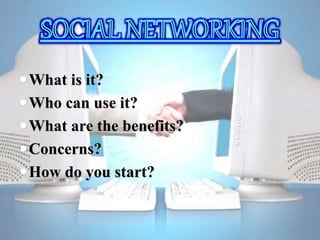 What is it?
Who can use it?
What are the benefits?
Concerns?
How do you start?
 