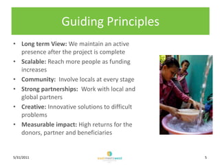 Guiding Principles<br />5<br />5/16/2011<br />Long term View: We maintain an active presence after the project is complete...