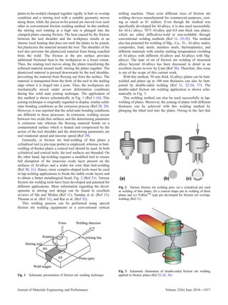 Recent Developments in Friction Stir Welding of Al alloys | PDF