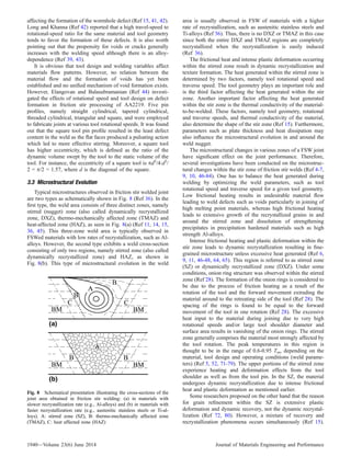 Recent Developments in Friction Stir Welding of Al alloys | PDF