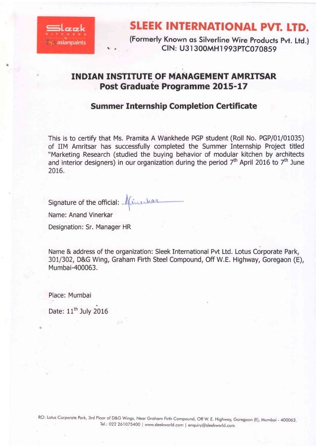 pramita internship certificate pdf format of resume for students
